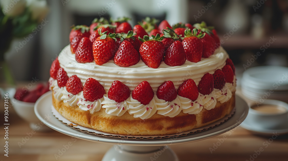 Scrumptious Strawberry Topped Cake with Dripping Caramel Scrumptious Strawberry Topped Cake with Dripping Caramel