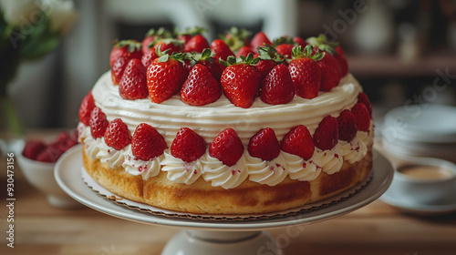 Wallpaper Mural Scrumptious Strawberry Topped Cake with Dripping Caramel Torontodigital.ca