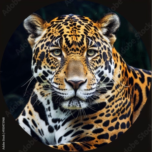 A Jaguar in Amazon rain forest.