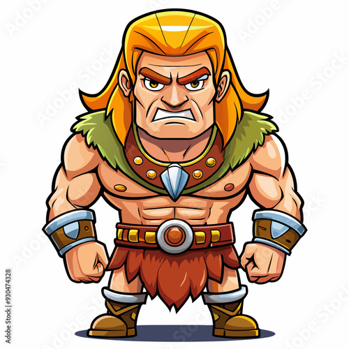 cartoon  illustration of barbarian