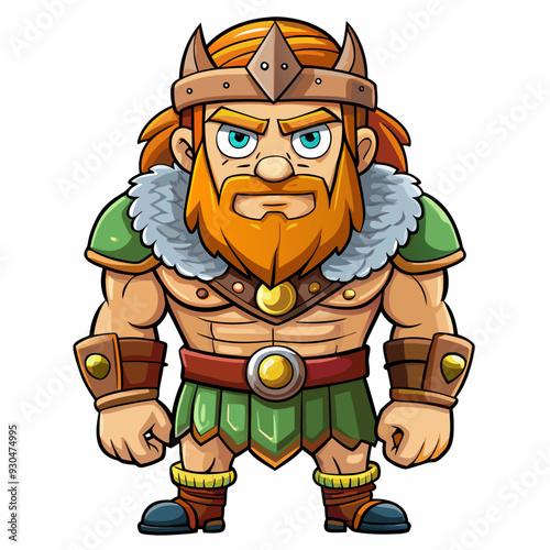 cartoon  illustration of barbarian