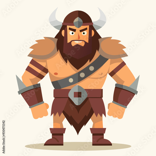cartoon  illustration of barbarian
