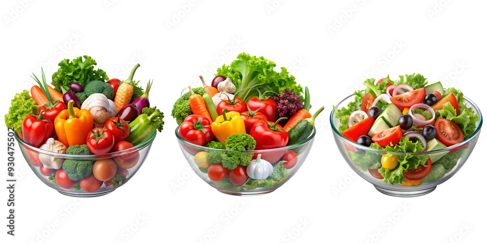 bowl of vegetable isolated on transparent background