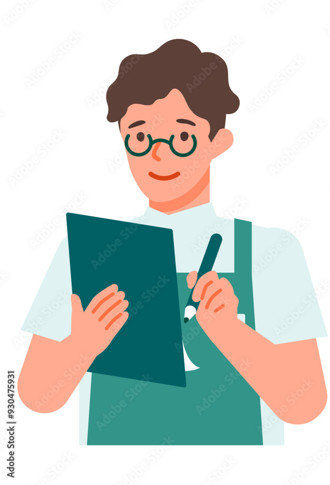 Working man. Concept for Problem Solving. Man cartoon character. People face profiles avatars and icons. Close up image of man writing. Working man. Concept for Problem Solving. Man cartoon character. People face profiles avatars and icons. Close up image of man writing.