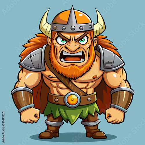 cartoon  illustration of barbarian