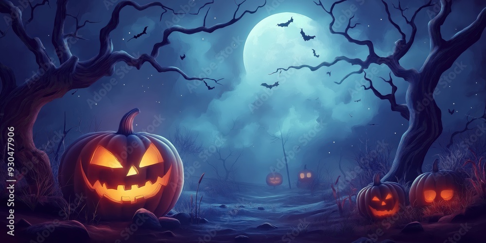 Witch in a Spooky Halloween Forest created by ai Witch in a Spooky Halloween Forest created by ai