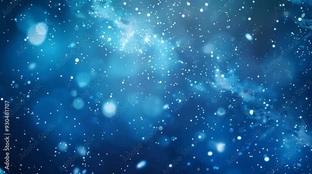 Obraz premium Abstract Blue Background with Glowing White Dots