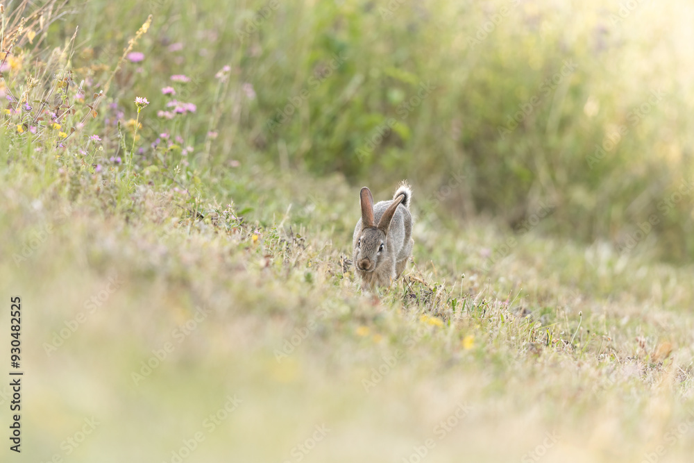 Wild Rabbit running in the grass Wild Rabbit running in the grass