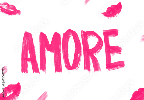 banner amore pink pink brush
