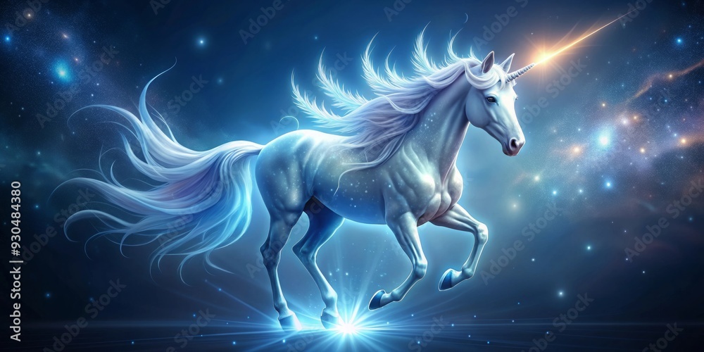 Radiant mythical creature with glowing accents, highlighting its contours in a magical way Radiant mythical creature with glowing accents, highlighting its contours in a magical way