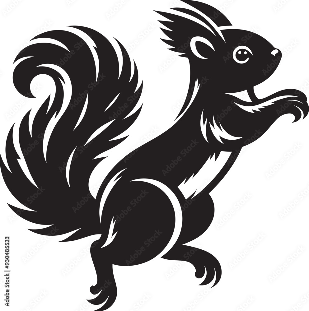 Vector illustration of Squirrel Silhouette isolated on white background Vector illustration of Squirrel Silhouette isolated on white background