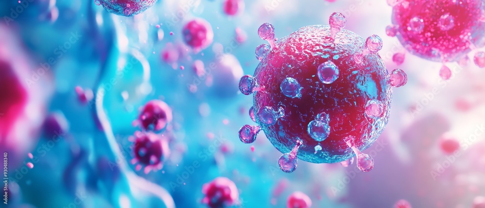 A vibrant close-up of colorful cells and micro-organisms, showcasing intricate details in a scientific and abstract setting. A vibrant close-up of colorful cells and micro-organisms, showcasing intricate details in a scientific and abstract setting.