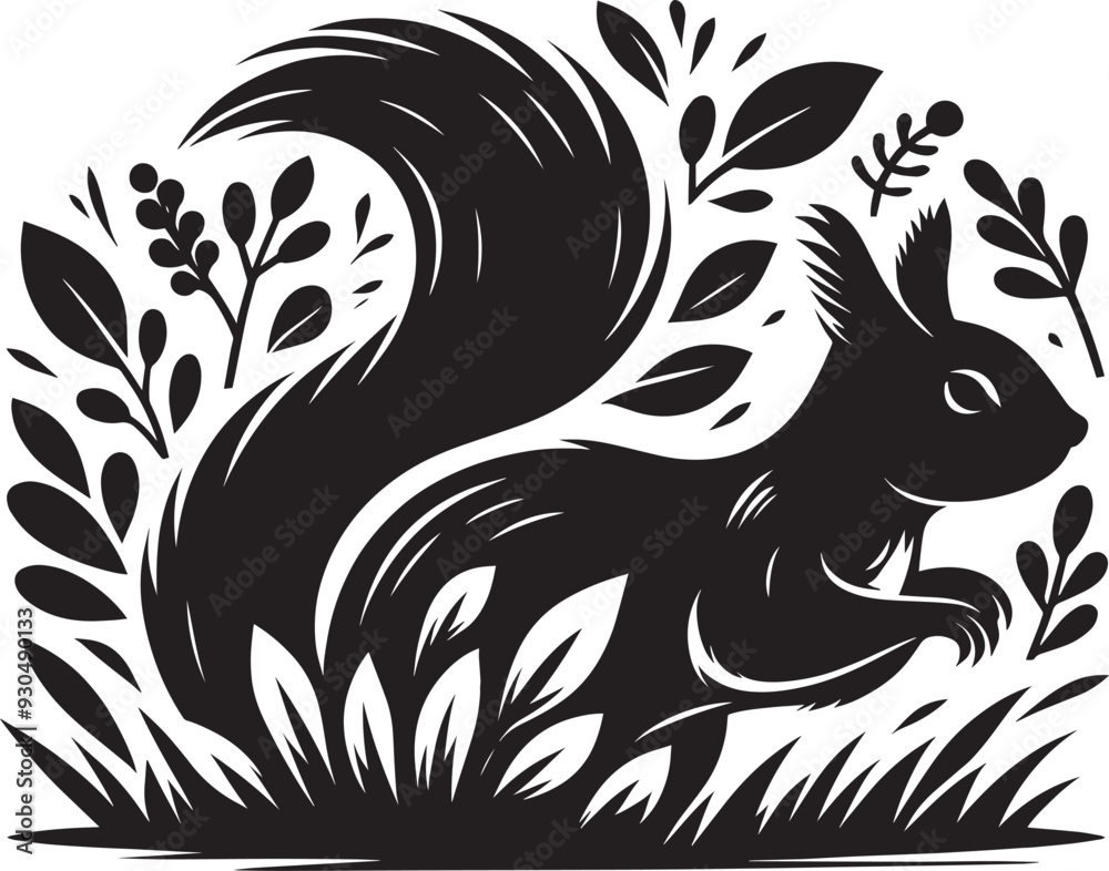 Vector illustration of Squirrel Silhouette isolated on white background Vector illustration of Squirrel Silhouette isolated on white background