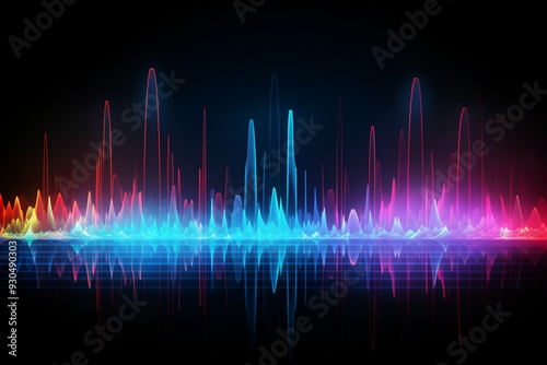 Wallpaper Mural Abstract Equalizer Effect Neon background, music equalizer wave, colorful sound waves background, music frequency wave background, Multicolor music equalizer background, AI Generative Torontodigital.ca