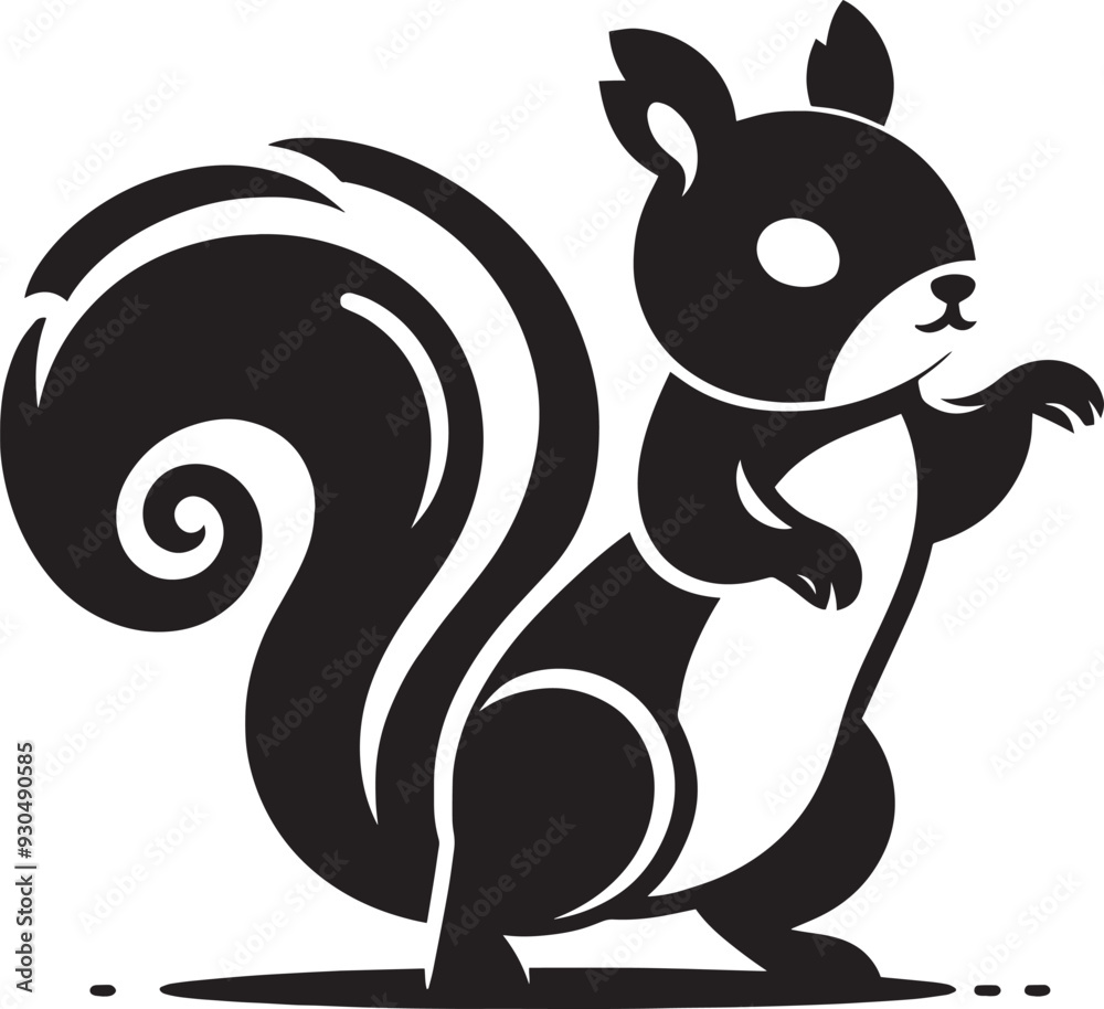 Vector illustration of Squirrel Silhouette isolated on white background Vector illustration of Squirrel Silhouette isolated on white background