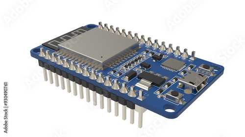 PCB printed circuit board isolated in transparent background PNG