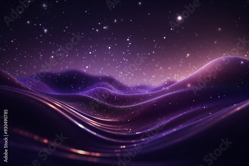 Particles Waves Abstract Wallpaper, Digital purple particles wave and light abstract background, Glowing Particles Light Background, futuristic particles wave background, AI Generative