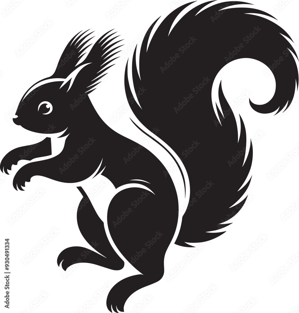Vector illustration of Squirrel Silhouette isolated on white background Vector illustration of Squirrel Silhouette isolated on white background