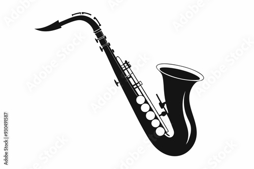 saxophone silhouette vector illustration