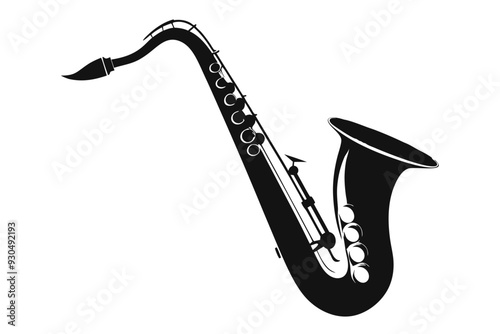 saxophone silhouette vector illustration