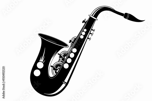 saxophone silhouette vector illustration