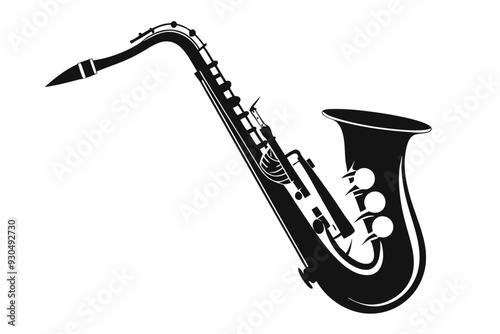 saxophone silhouette vector illustration