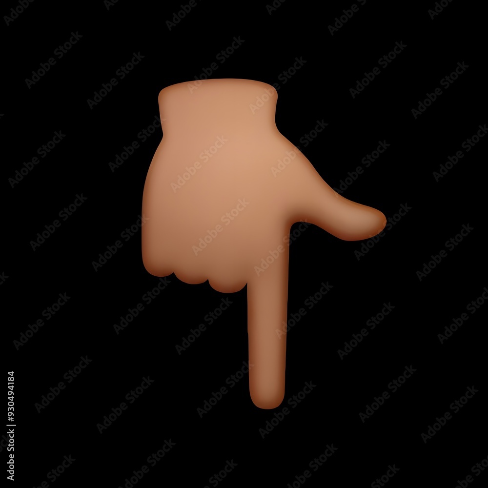 Fototapeta premium Index Finger Pointing Down Emoji
