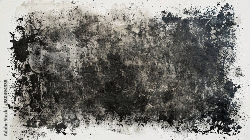 Large letterpress dry ink texture with a transparent black background Large letterpress dry ink texture with a transparent black background