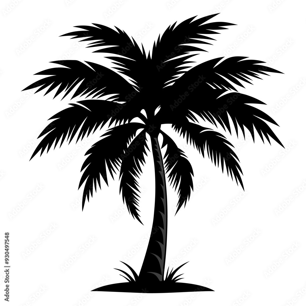 Palm tree vector illustration black silhouette Palm tree vector illustration black silhouette