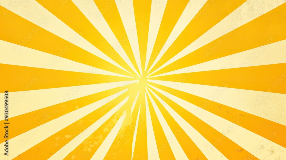 © hanisah - Yellow abstract background with light of sunburst. yellow starburst with halftone. sun ray retro background with flash