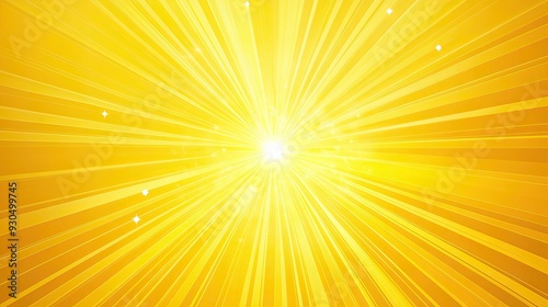 Yellow abstract background with light of sunburst. yellow starburst with halftone. sun ray retro background with flash