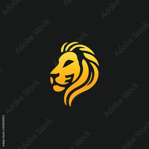 Lion logo design vector with vreative idea icon photo