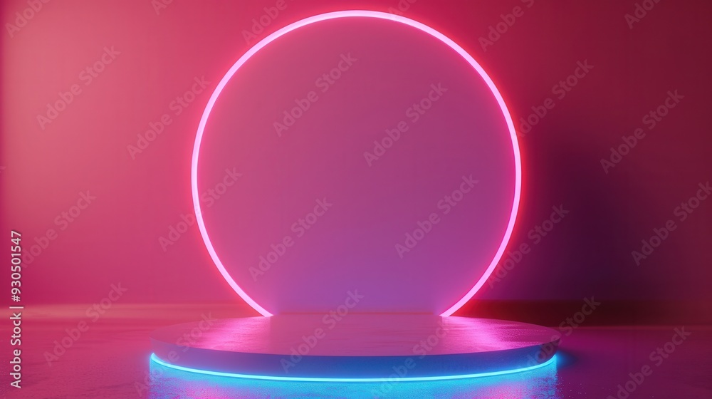 Neon-lit Gaming Podium for Product Presentation, an immersive minimalist design featuring vibrant colors, sleek lines, and dynamic energy for an engaging showcase experience Neon-lit Gaming Podium for Product Presentation, an immersive minimalist design featuring vibrant colors, sleek lines, and dynamic energy for an engaging showcase experience