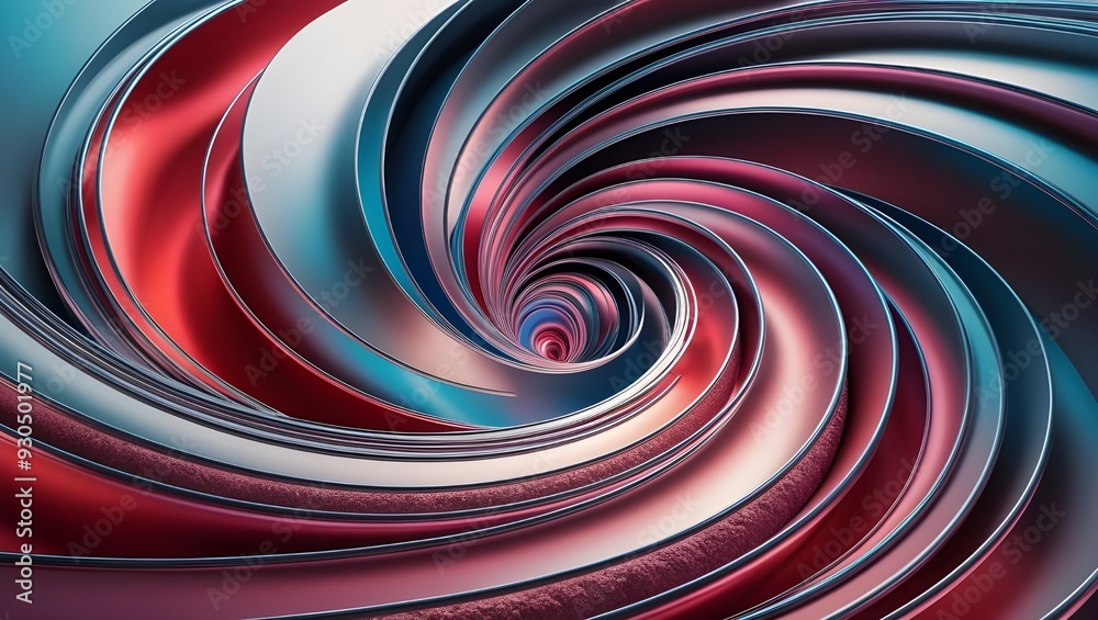 3D Rendering of Flowing Curve Lines, Abstract Background Illustration





