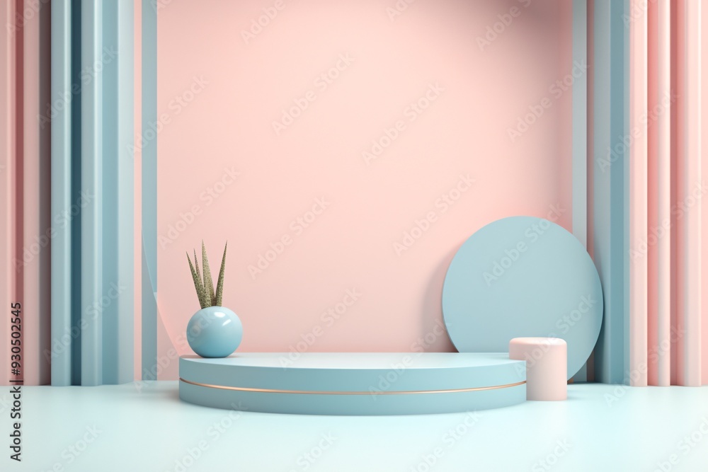 Pastel 3D podium background with 3D shapes composition, Pastel Podium Background, Abstract Podium Background, Pastel Geometric Shapes Compositions, AI Generative Pastel 3D podium background with 3D shapes composition, Pastel Podium Background, Abstract Podium Background, Pastel Geometric Shapes Compositions, AI Generative
