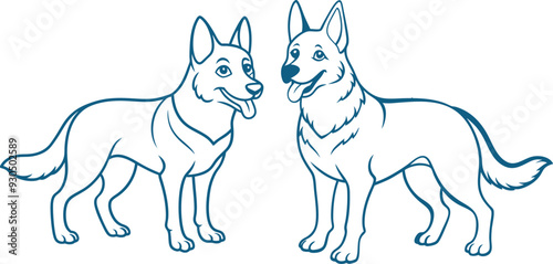 Dog vector art illustrations design