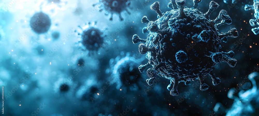 Coronavirus Microscopic View.
