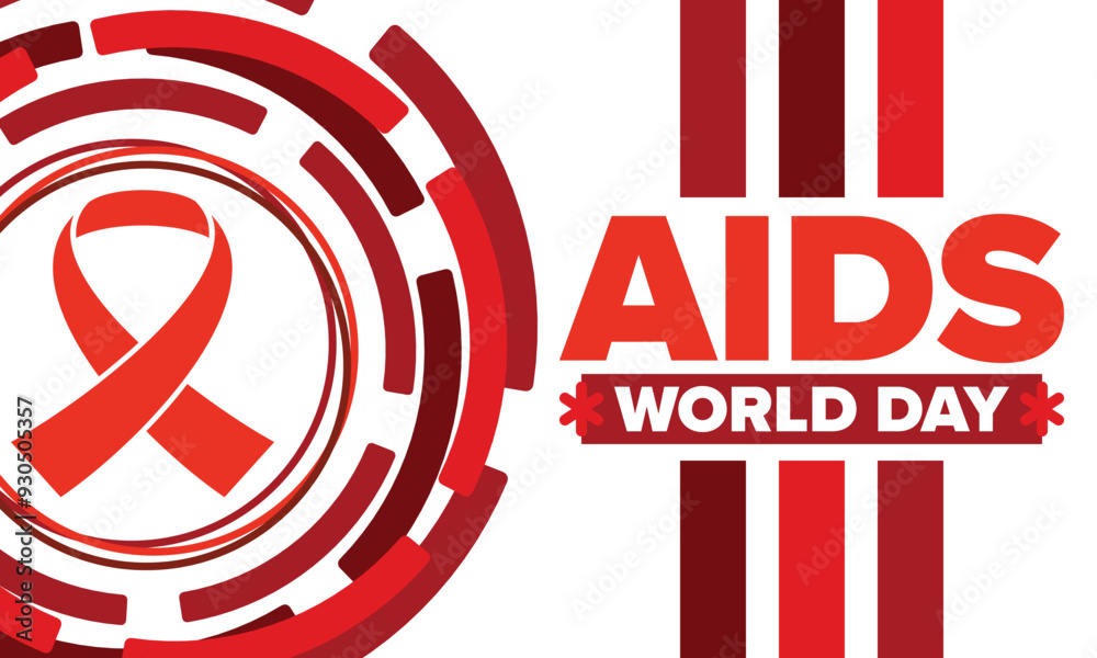 World Aids Day. Red ribbon symbol. Awareness and prevention hiv. Medical healthcare concept. Human support and protection. Celebrated annual in December 1. Poster, banner and background. Vector World Aids Day. Red ribbon symbol. Awareness and prevention hiv. Medical healthcare concept. Human support and protection. Celebrated annual in December 1. Poster, banner and background. Vector