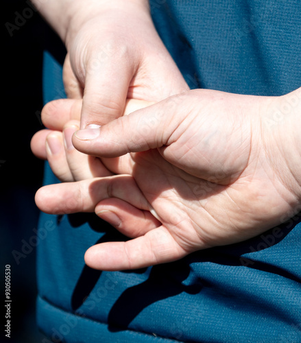 Close-up of two male hands