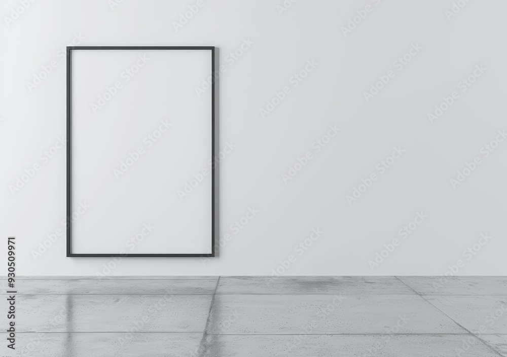 Minimalistic 3D Render of a Horizontal Frame with Black Border. Minimalistic 3D Render of a Horizontal Frame with Black Border.