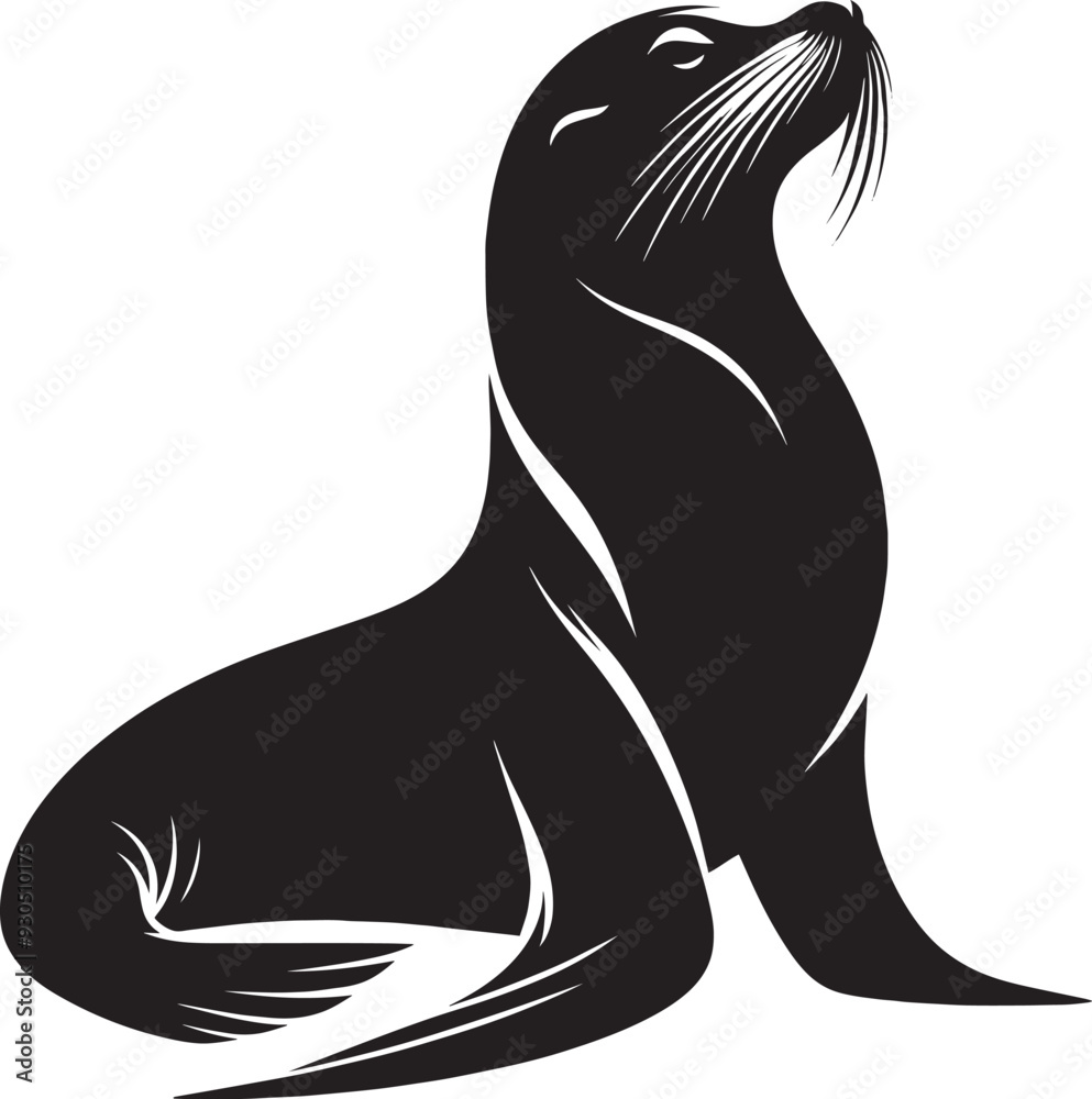 Vector illustration of Sea Lion Silhouette isolated on white background Vector illustration of Sea Lion Silhouette isolated on white background