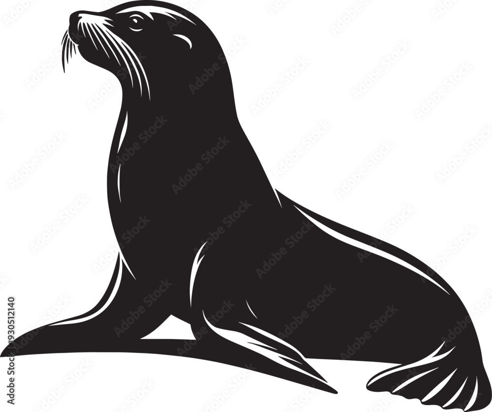 Vector illustration of Sea Lion Silhouette isolated on white background Vector illustration of Sea Lion Silhouette isolated on white background