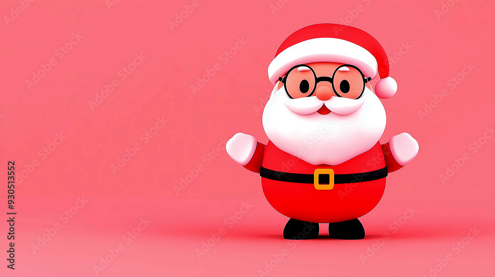 Santa Claus, 3D icon, Christmas atmosphere Santa Claus, 3D icon, Christmas atmosphere