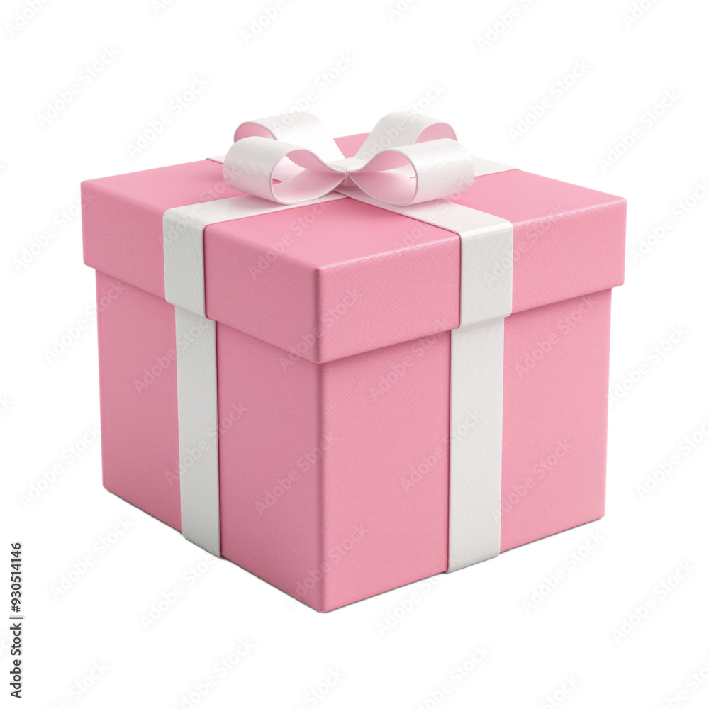 Bright gift box side view isolated on a transparent background Bright gift box side view isolated on a transparent background