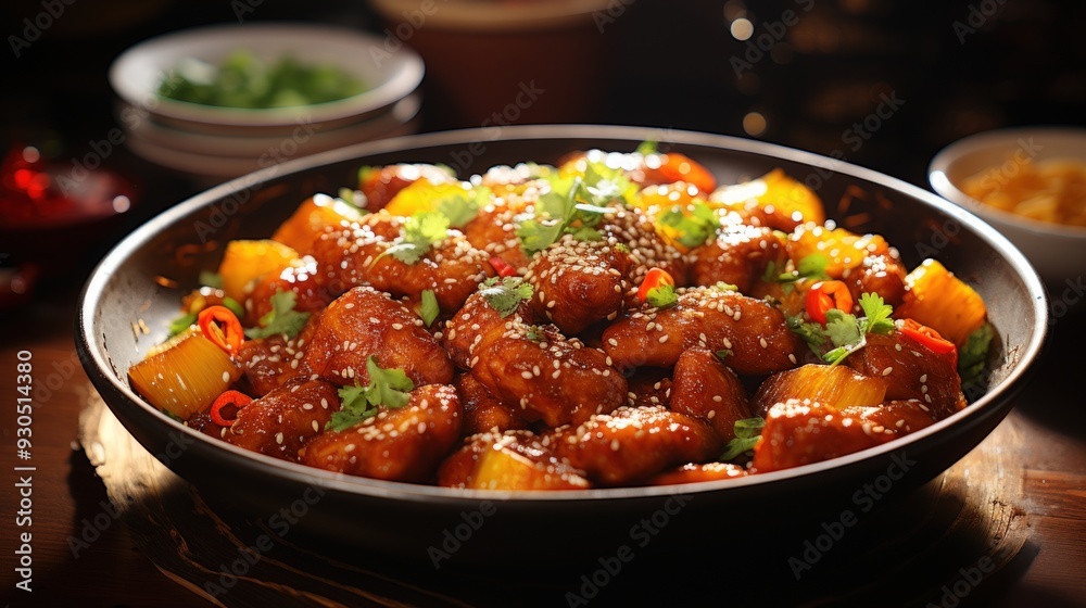 Cantonese Sweet and Sour Chicken . Best For Banner, Flyer, and Poster Cantonese Sweet and Sour Chicken . Best For Banner, Flyer, and Poster