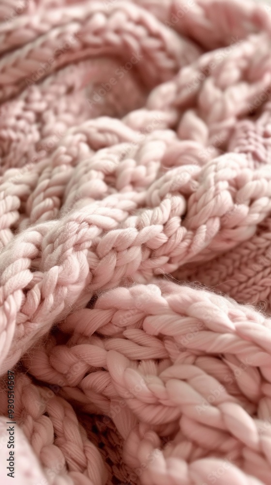 Soft cable knit texture in delicate pastel colors, embodying comfort and warmth, creates a cozy atmosphere perfect for relaxation Soft cable knit texture in delicate pastel colors, embodying comfort and warmth, creates a cozy atmosphere perfect for relaxation