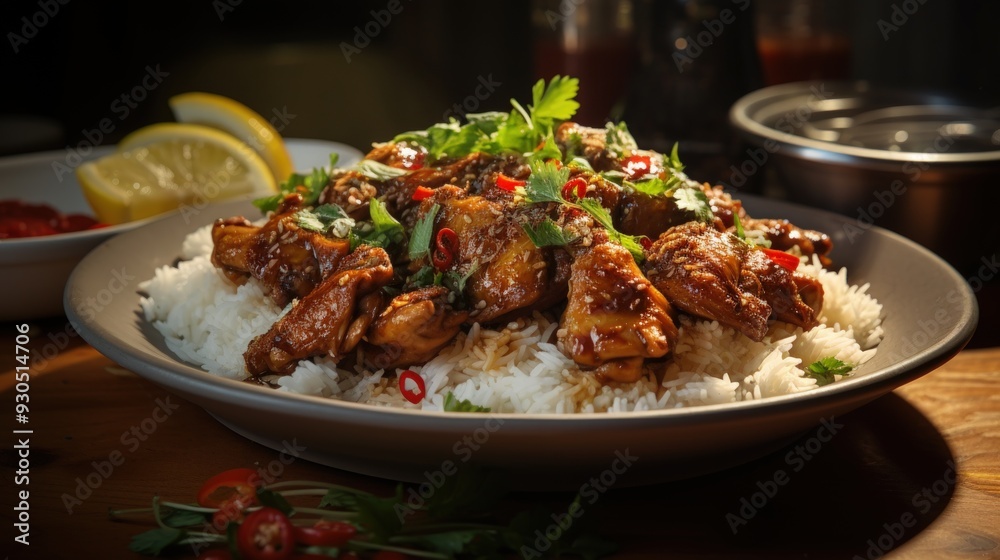 Chicken Adobo with Coconut Reduction. Best For Banner, Flyer, and Poster Chicken Adobo with Coconut Reduction. Best For Banner, Flyer, and Poster
