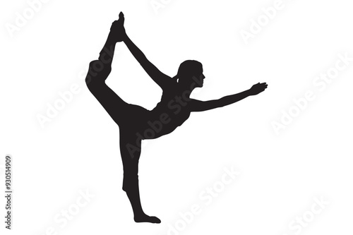 a woman doing yoga silhouette vector design