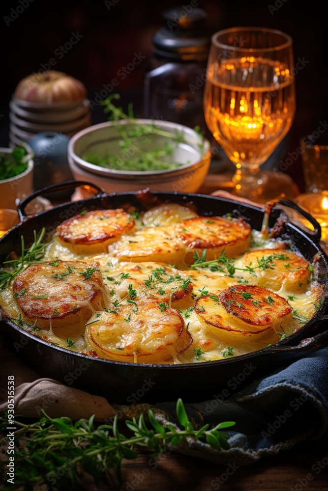 Gratin Dauphinois with Gruyere Cheese. Best For Banner, Flyer, and Poster Gratin Dauphinois with Gruyere Cheese. Best For Banner, Flyer, and Poster