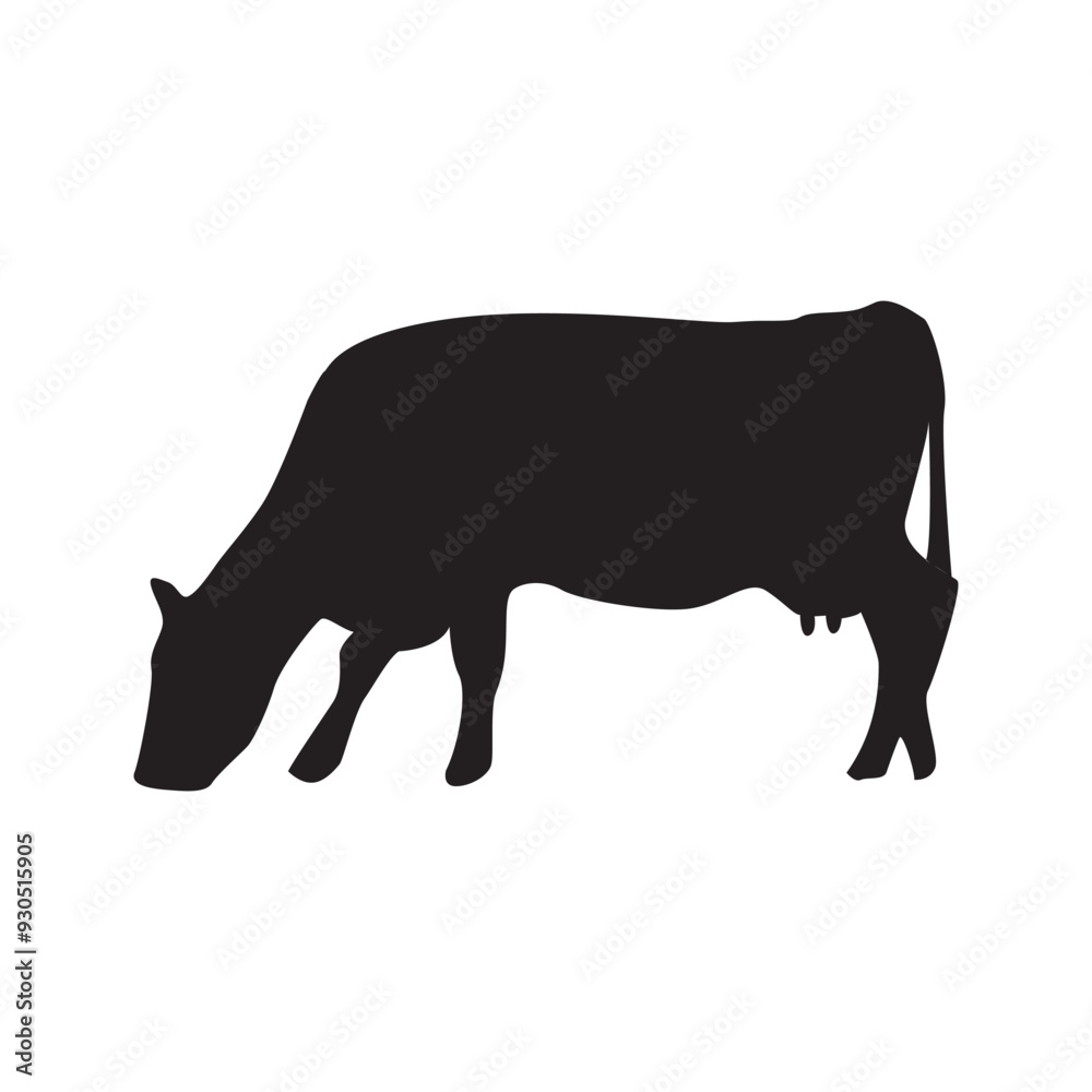 Cow black silhouette. Bull symbol. Beef silhouette. Farm animal icon isolated on white background. Cow black silhouette. Bull symbol. Beef silhouette. Farm animal icon isolated on white background.
